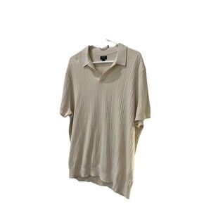 Men's J.Crew 100% Cotton Johnny Collar Short Sleeve Shirt - Size XL